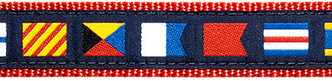 A-Z Code Flag on Navy Cat Collar 1/2"