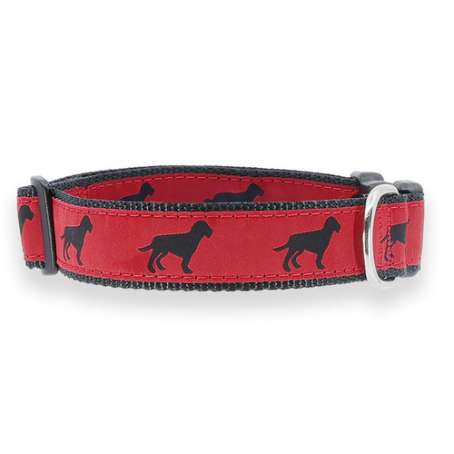 Black Dog on Red Wide Collar