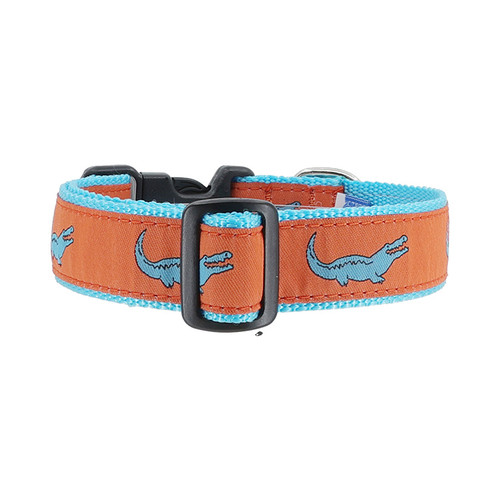 Alligators (Blue on Orange) Collar