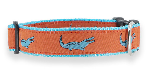Alligators (Blue on Orange) Collar