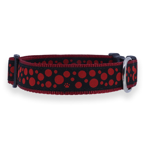 Polka Paws (Red on Black)