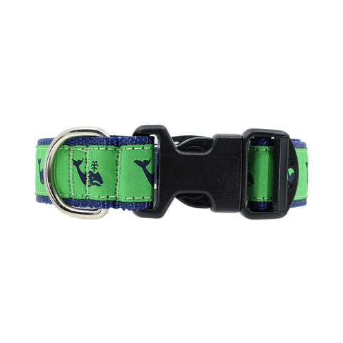 Whales (Navy on Green) Collar