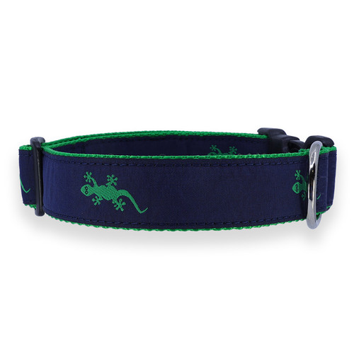 Gecko - Green on Navy Collar