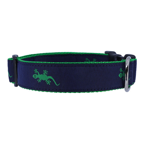 Gecko - Green on Navy Collar