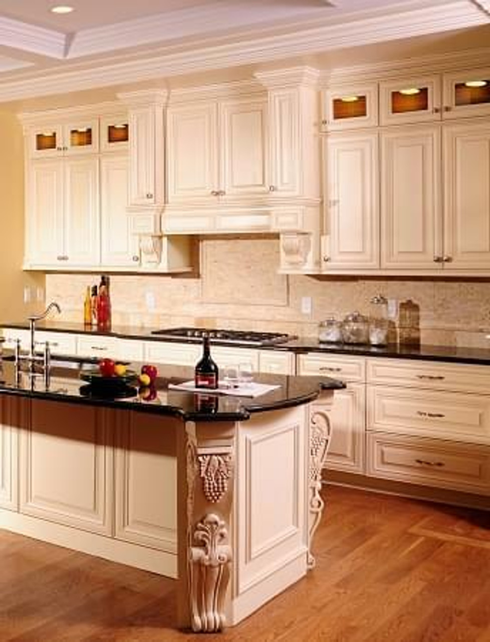 custom glazed kitchen cabinets