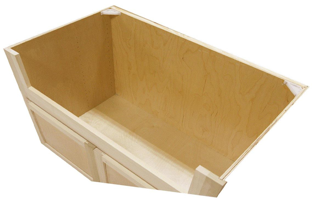 Kitchen Sink Base Cabinet, Unfinished Poplar, Shaker Style