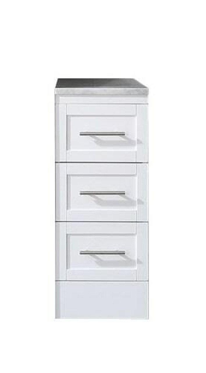 Venetian 12 in Bathroom Drawer Cabinet in White with Carrera White Marble  Countertop