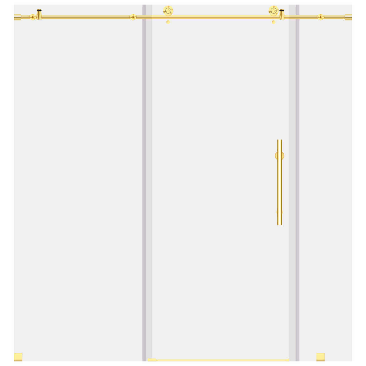 72 x 24 inch Frameless Shower Door in Brushed Nickel