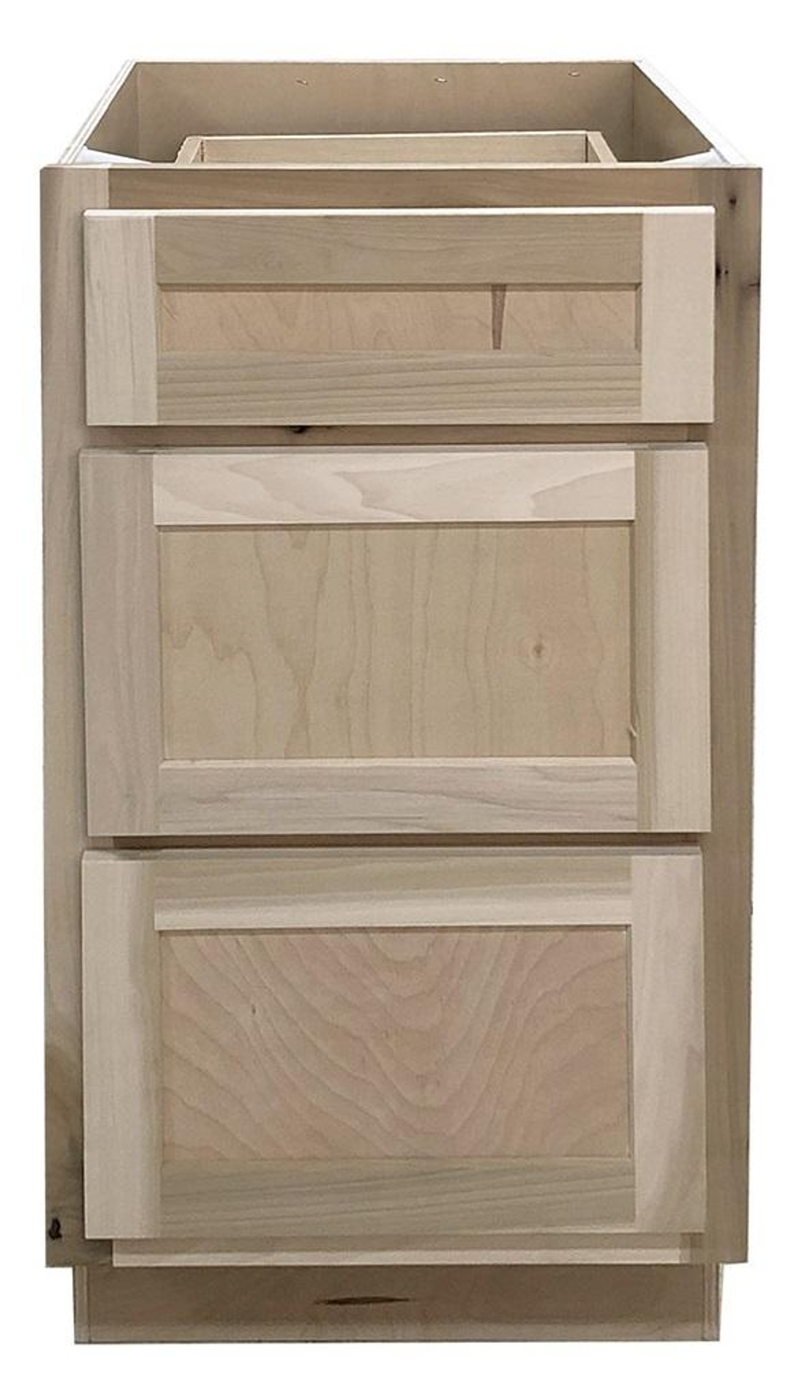 Kitchen Drawer Base Cabinet | Unfinished Poplar | Shaker Style | 18 in