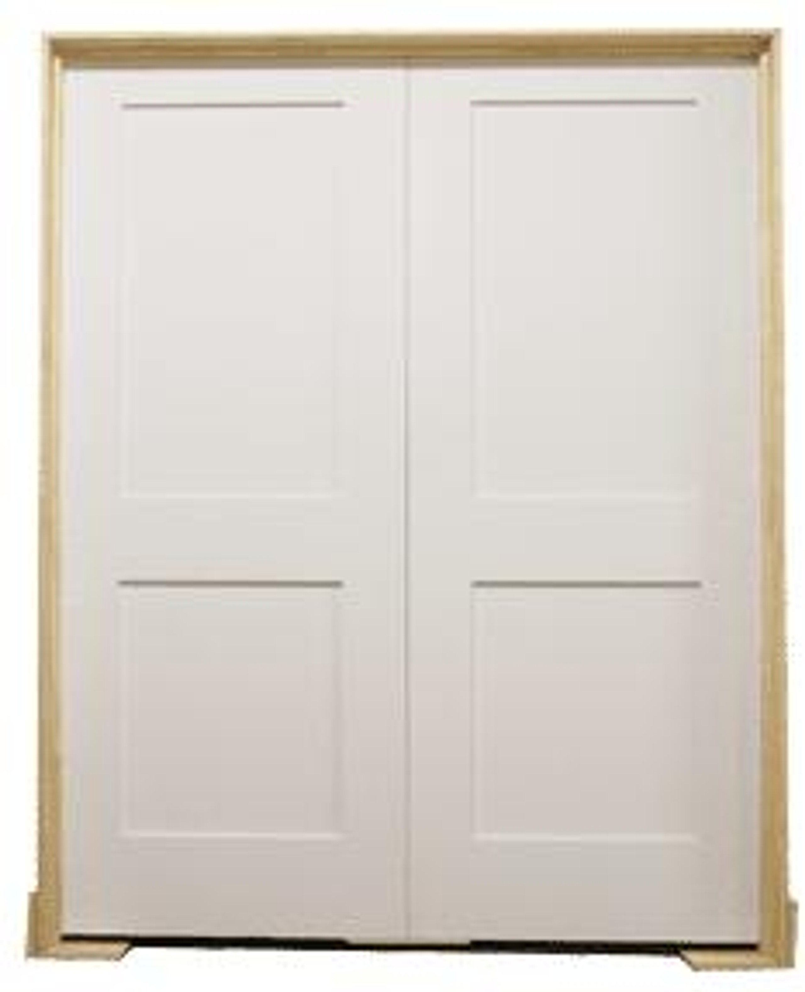 60 in X 80 in White Shaker 2 Panel Solid Core Primed MDF Prehung Interior French Door