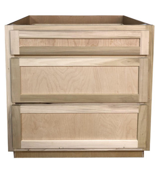 Kitchen Drawer Base Cabinet | Unfinished Poplar | Shaker Style | 30 in ...