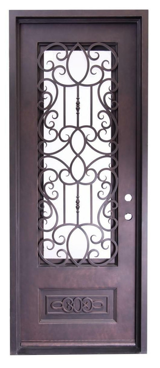 Pasadena 3/0x8/0 Wrought Iron Exterior Prehung Single Door