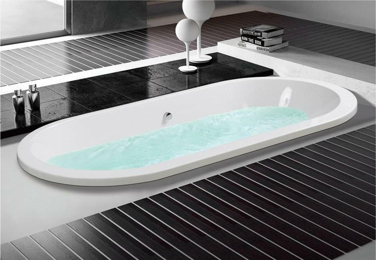 Oval Acrylic Drop-In Bathtub in White or 67