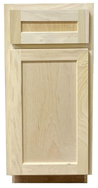 Kitchen Base Cabinet with Drawer or Shaker or Unfinished Poplar or 12