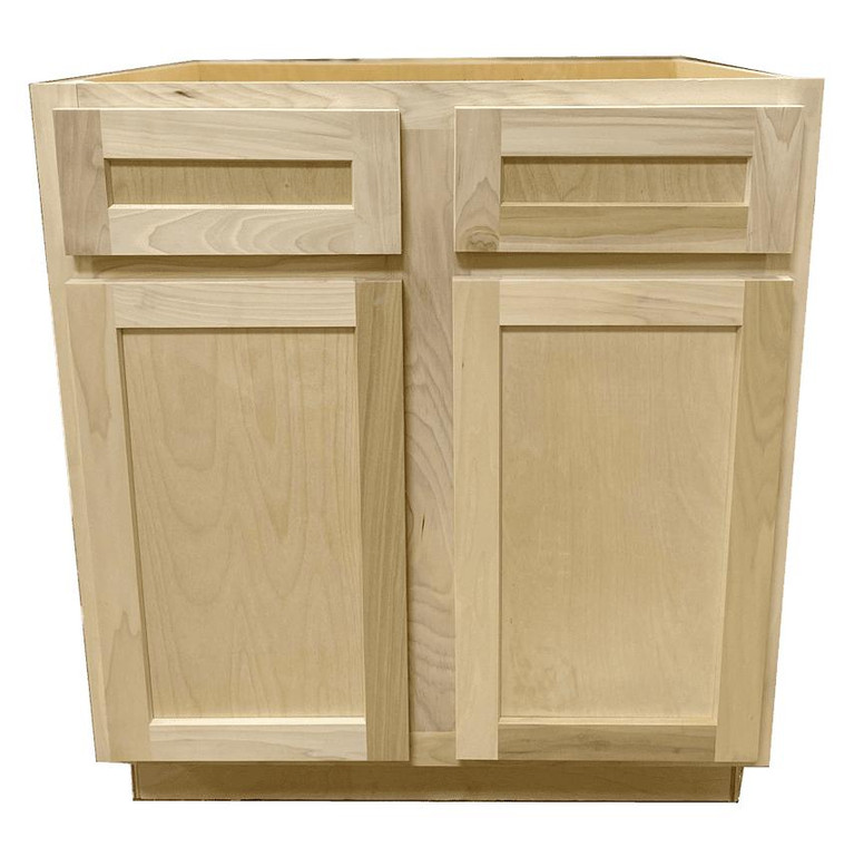 Kitchen Base Cabinet or Unfinished Poplar or Shaker Style or 33