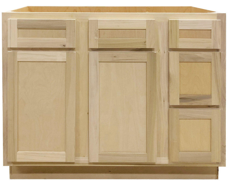 SBM 42 in Sink and Drawer Bathroom Vanity Base Cabinet in Unfinished Poplar or Shaker Style