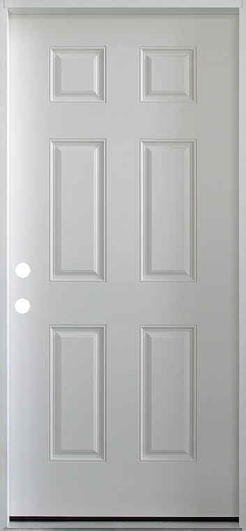  36 in. x 79 in. 6 Panel Primed 20 Min. Fire-Rated House-to-Garage Single Prehung Interior Door