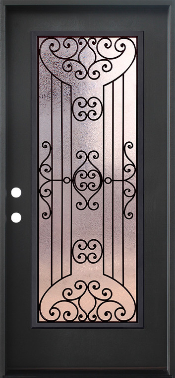  Jupiter 3/0x6/8 Single Prehung Fiberglass Door in Black