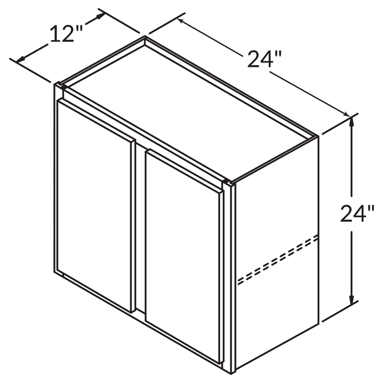 LessCare Double Door Wall 24" by 24" Wide White Shaker Cabinet by LessCare