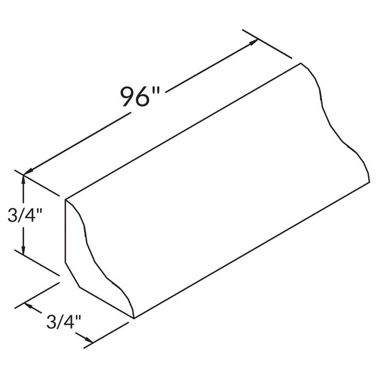 LessCare Cove Molding 3/4" x 3/4" x 96" for White Shaker Cabinetry by LessCare