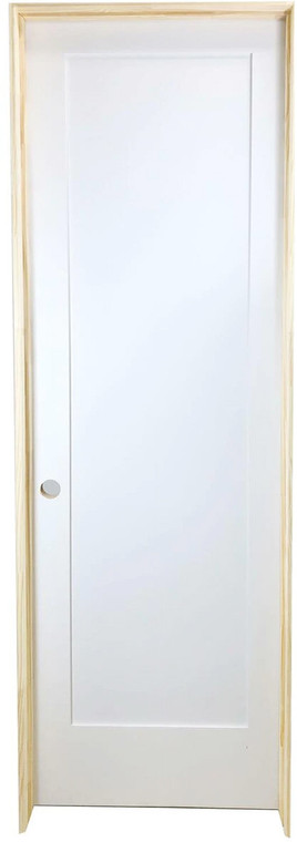 SBM 24 in x 80 in White 1-Panel Shaker Solid Core Primed MDF Prehung Interior Door