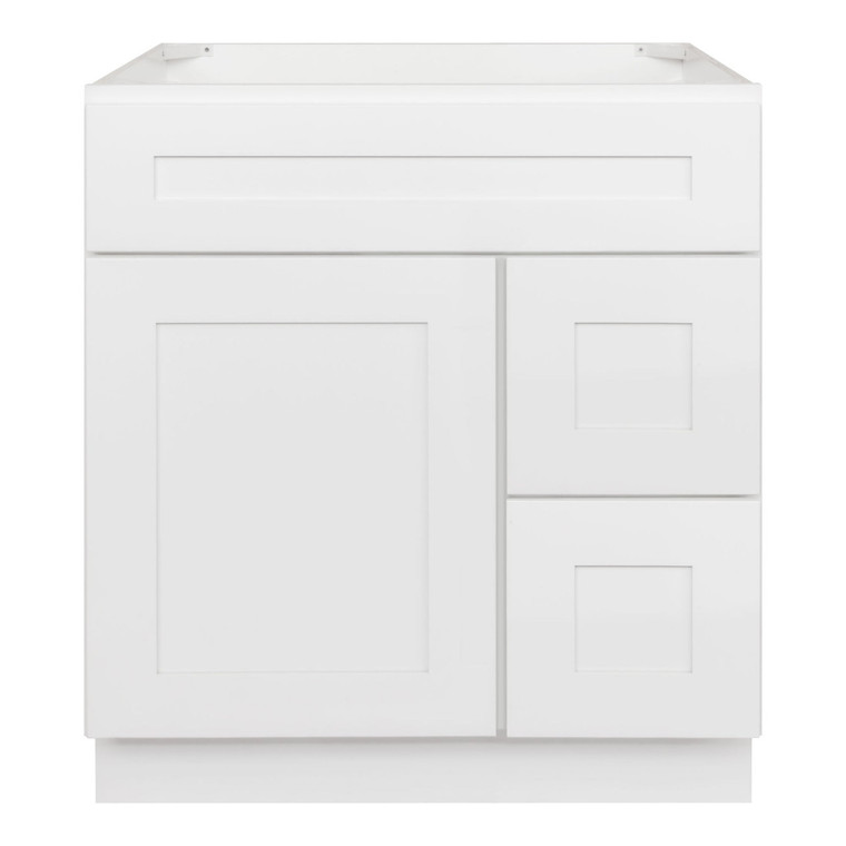 LessCare Vanity Sink Base Cabinet 30 x 21 x 34.5 Right | LessCare Alpina White