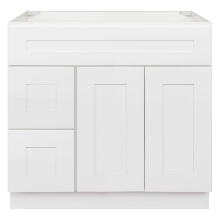 LessCare Vanity Sink Base Cabinet 36 x 21 x 34.5 Left | LessCare Alpina White