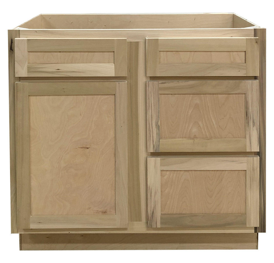 36 in. Sink and Drawer Base Vanity Bathroom Cabinet in Unfinished ...