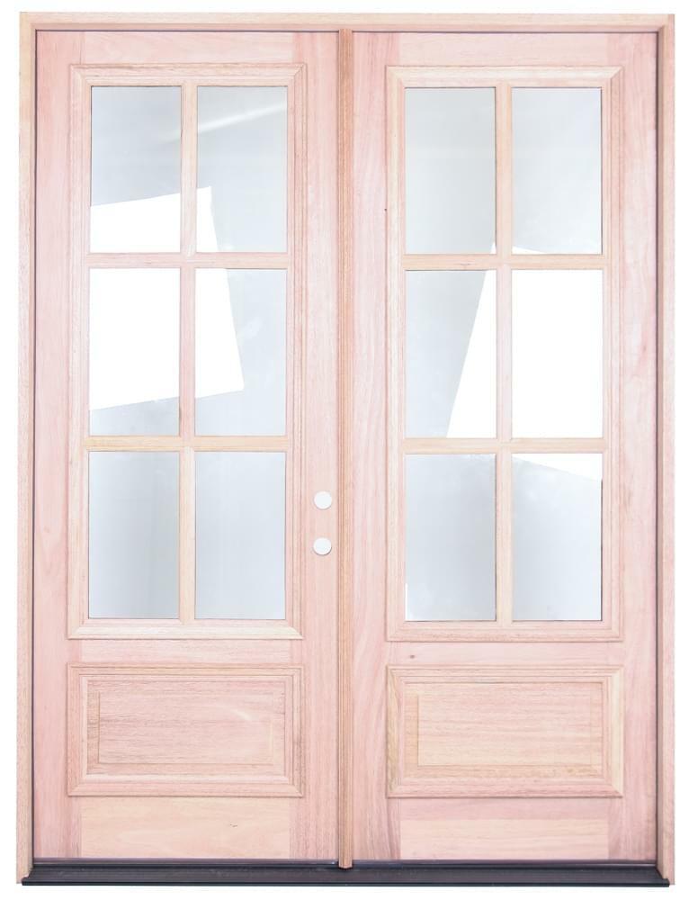 Miranda 4-Lite Exterior Wood Double Door