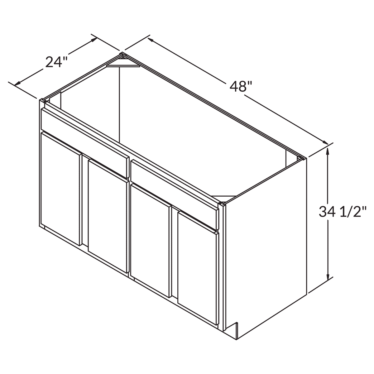 1 door SINK base cabinet (*sink not included)