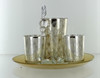 Set of 3 Gold Glass Candle Votive Holders with Glass Tray & Beads Home DecorXmas
