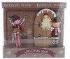 Festive Christmas Elf/Santa Door with Make a Wish Scroll and Wishes Jar Gift