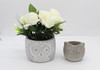 Set of 2 Light Grey Small & Large Owl Design Planters Plant Pots Indoor Decor