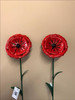 Fountasia Hand Crafted Set of 2 Small Metal Poppies Flowers Garden Stake Outdoor
