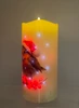 LED Christmas Robin Candle Timer Flickering Light Up Home Decor Gift Battery Op