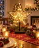 Xmas LED Black Star on Base LED 85 Fairy Lights Decor Home Battery Op Christmas