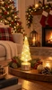 30cm Rotating LED Light Up Christmas Tree Choice of 2 Colours Gold or Silver Home