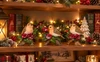 Set of 3 Robin and Poinsettia Christmas Figurines Festive Decoration Home Gift