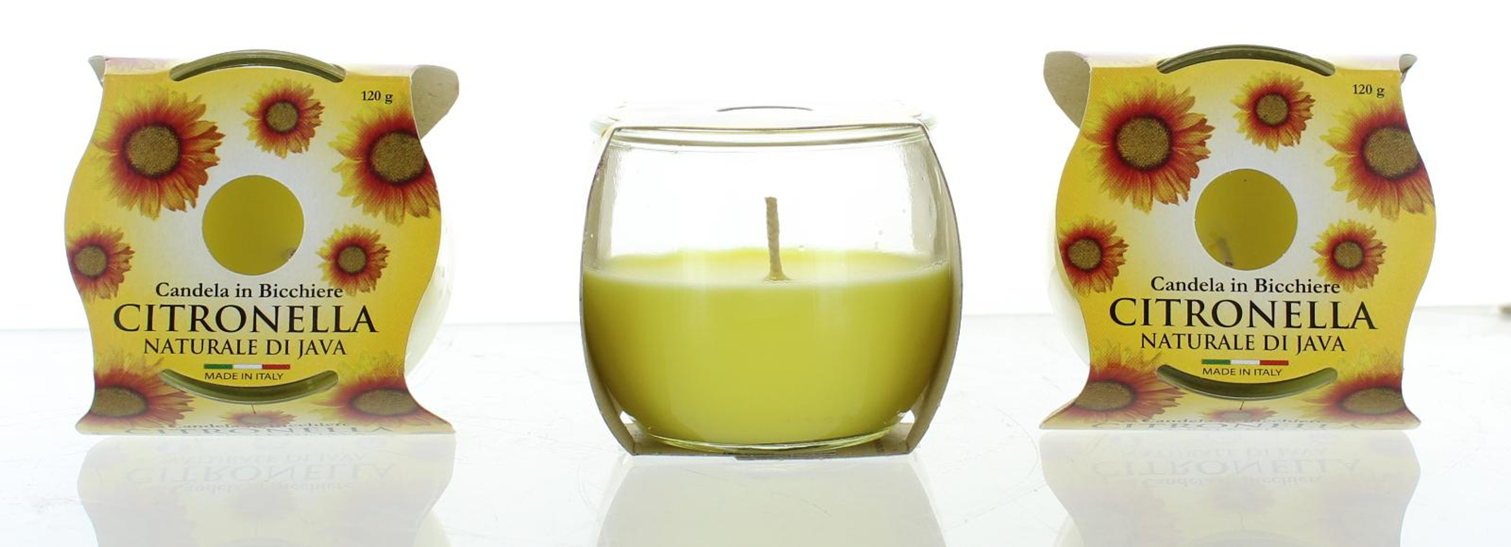 Set of 3 Glass Jars Citronella Candles