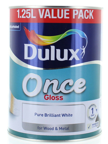 Dulux Once Gloss Pure Brilliant White 1.25L Wood & Metal