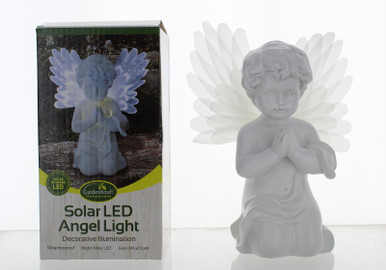 GardenKraft Memorial Solar LED Angel Light Bright White LED - Fibre ...