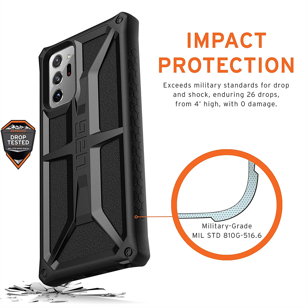 UAG - Monarch Case for Samsung Galaxy S22 Ultra - Black