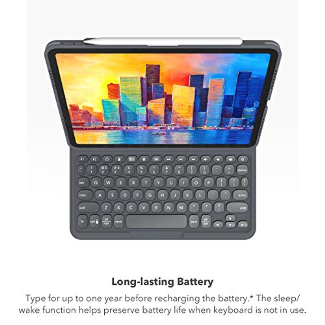 ZAGG Pro Keys 取り外し可能ケースとワイヤレスキーボード Apple iPad 10.2/iPad Air 10.9/Apple iPad  Pro 11 インチ Apple iPad Pro 12.9 インチ バックライト付きラップトップスタイルキー、Apple Pencil