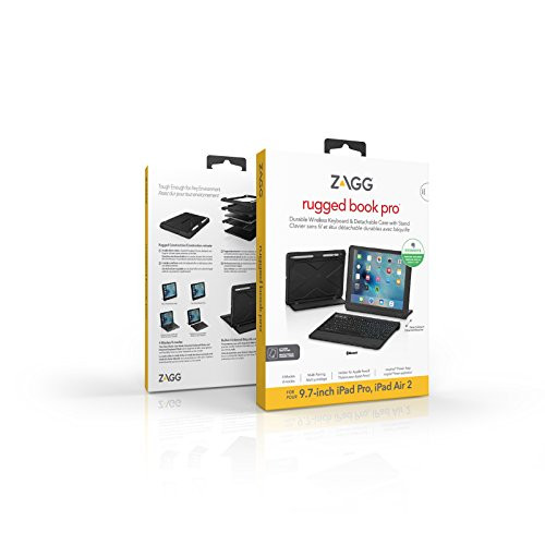 ZAGG Rugged Book Pro Wireless Keyboard Case For IPad Pro 9.7 (2016) – Black, Backlit Keys, Pencil Holder