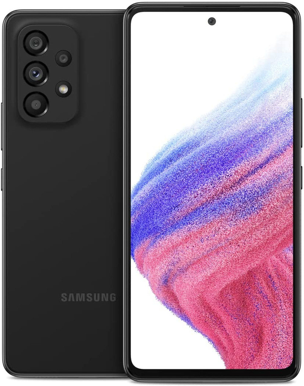 Samsung galaxy a53 5g スマートフォン、工場でロック解除された Android 携帯電話、128GB、6.5 インチ fhd  スーパー アモールド スクリーン、長いバッテリー寿命、ブラック