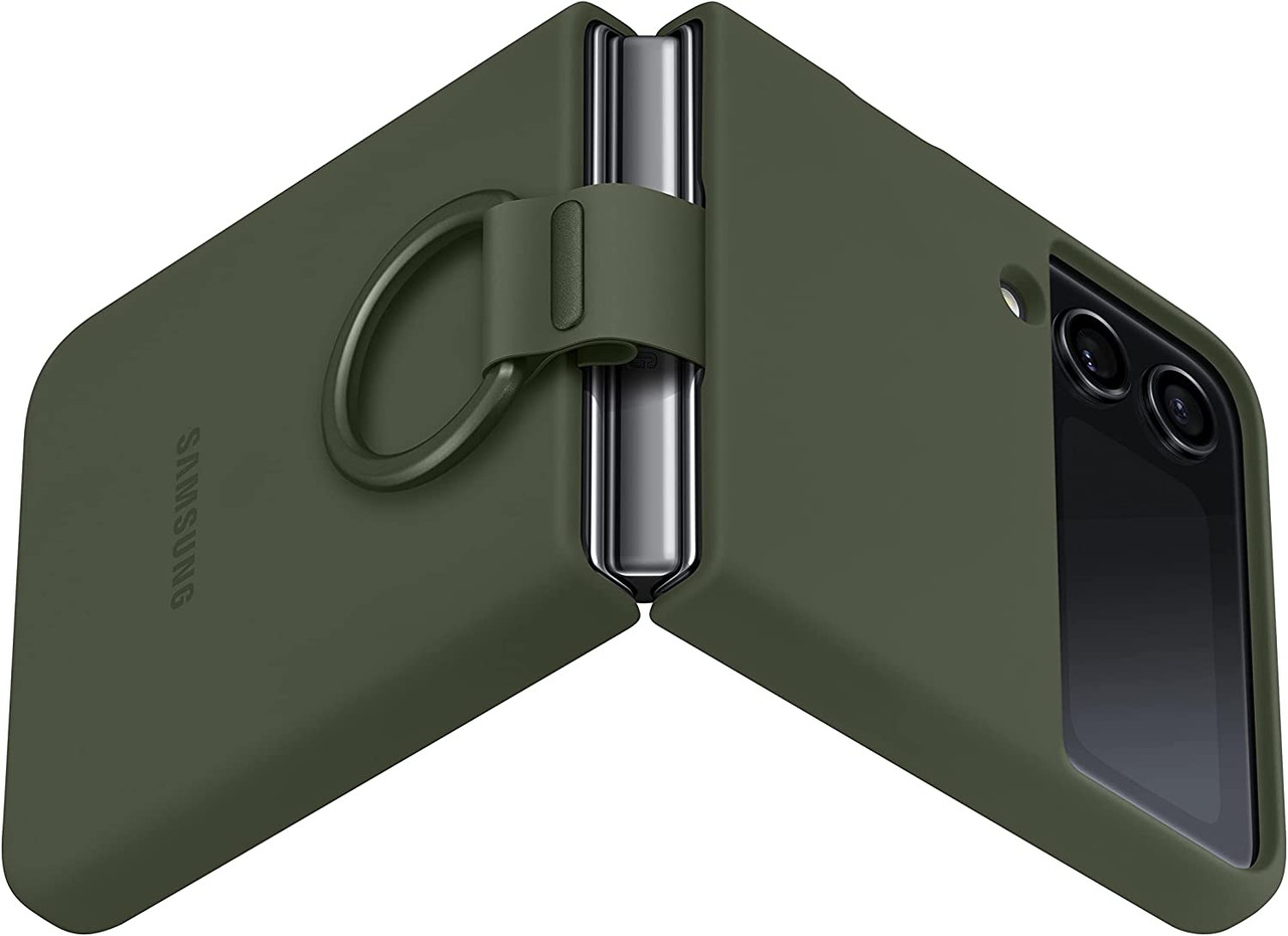 SAMSUNG Galaxy Z Flip 4 Silicone Cover with Ring, Protective Phone