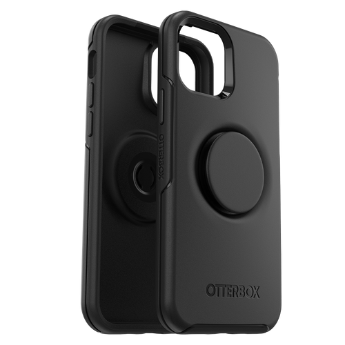 OtterBox - Otter + Pop Symmetry Case with PopGrip for Apple iPhone 12 Black