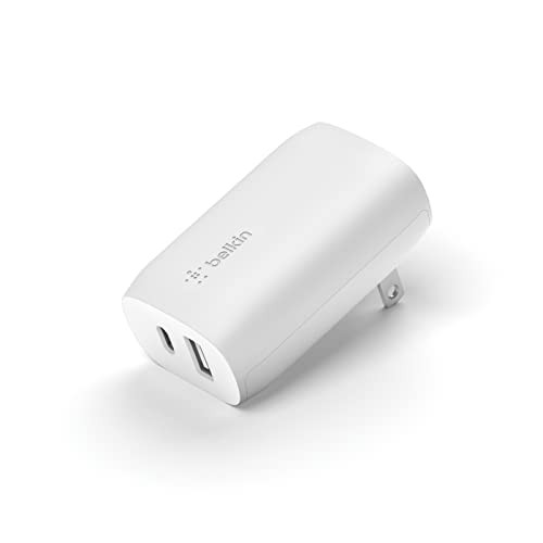 Belkin - Dual Port USB A and USB C PD 37W Wall Charger with PPS - White