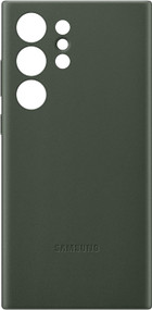 SAMSUNG Galaxy S23/S23+/S23 Ultra Leather Phone Case, Premium Protective Cover w/Front and Back Protection, Soft Grip Green