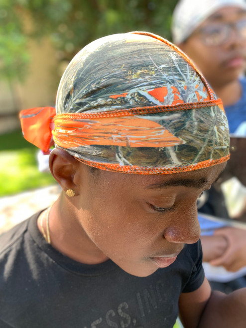 Orange Camo Durag